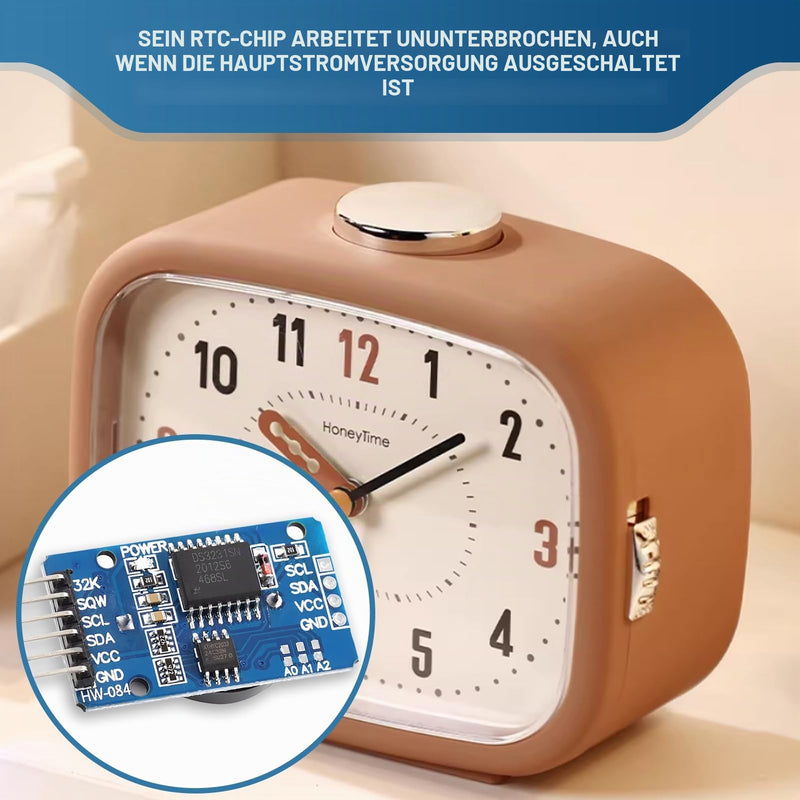 Module Precision Clock Modules, 3 x Real Time Clock RTC, DS3231 AT24C32, High Precision Real-time Clock Module, Includes I2C, Compatible with Arduino and Raspberry Pi, Data Storage