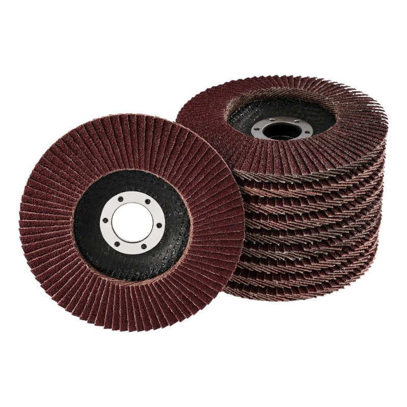 10 serrated washers | Ø 125mm | Grain 80 | Brown for metal & wood | | Professional quality | for angle grinders | Flap disc | Sanding mop | Lamellar discs | Grinding wheels | Grind