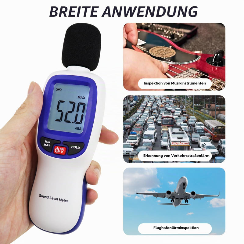 Sound Level Meter, Digital Sound Level Meter with Bluetooth Enabled Decibel Meter 30~130dBA Range MAX/MIN Data Hold with LCD Display and Backlight for Home, School Bluetooth sound level meter