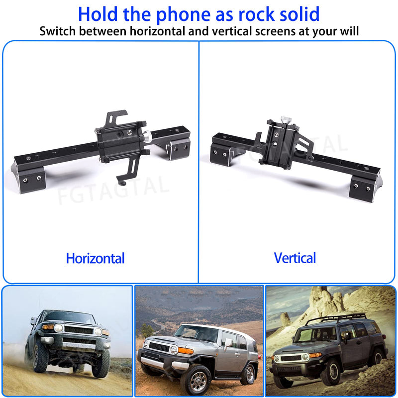 Car Phone Holder Fit for Toyot@ FJ Cruiser 2007-2021, Multifunctional Dash Panel Track Cell Phone Mount for Car Dashboard Air Vent, Handsfree Dash Phone Stand (G Style)
