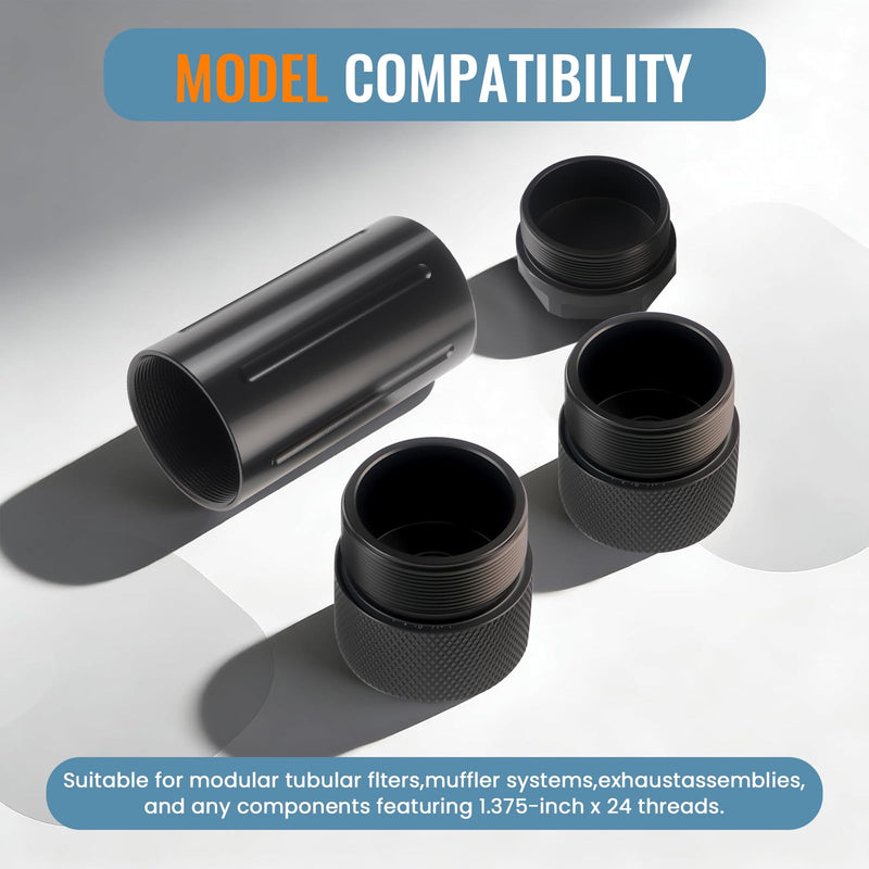 1.375''X24 Cone Shaped Parts Stainless Steel Aluminium Replacemet Sealed End black 1.375''X24