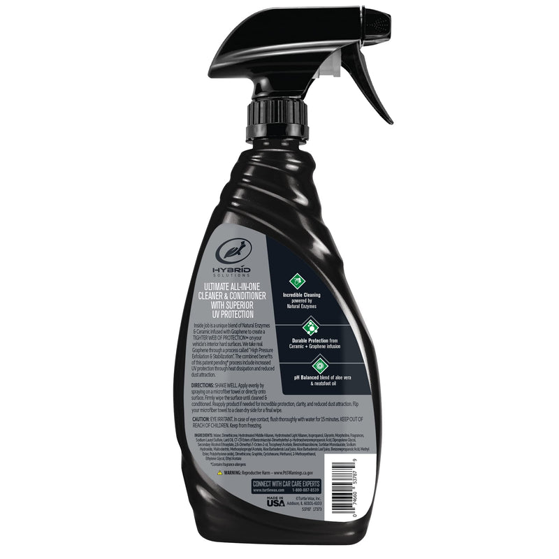 Turtle Wax 53787 Hybrid Solutions Ceramic Graphene Inside Job, Interior All Purpose Car Cleaner and Protectant, Odor Eliminator, Works on Leather, Vinyl, Plastic, Rubber and More,16 fl oz 1