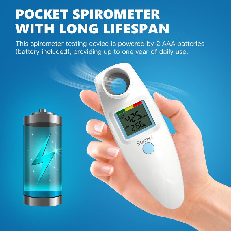 Peak Flow Meter for Adults Children Digital Spirometer for Asthma COPD PEF FEV1 Monitor