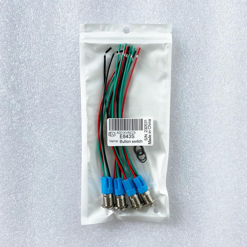 Gebildet Pack of 4 12mm Stainless Steel Button 3V-4.5V-5V-6V-7.5V-9V/5A LED 1NO SPST On/Off Waterproof with Cable Socket Plug (Blue LED) Blue (5v-9v)