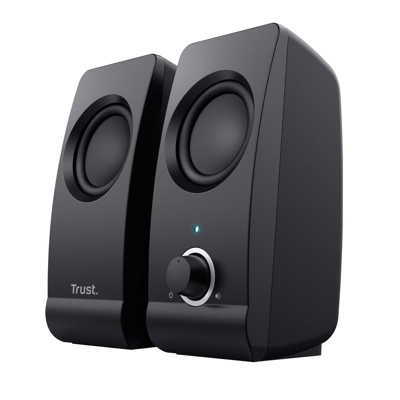 Trust Remo 2.0 PC Speakers, 16W (8W RMS), USB Powered, Jack 3.5mm, Stereo Speaker Set with Volume Control, Compact Sound System for Computer and Laptop - Black Remo 16 W