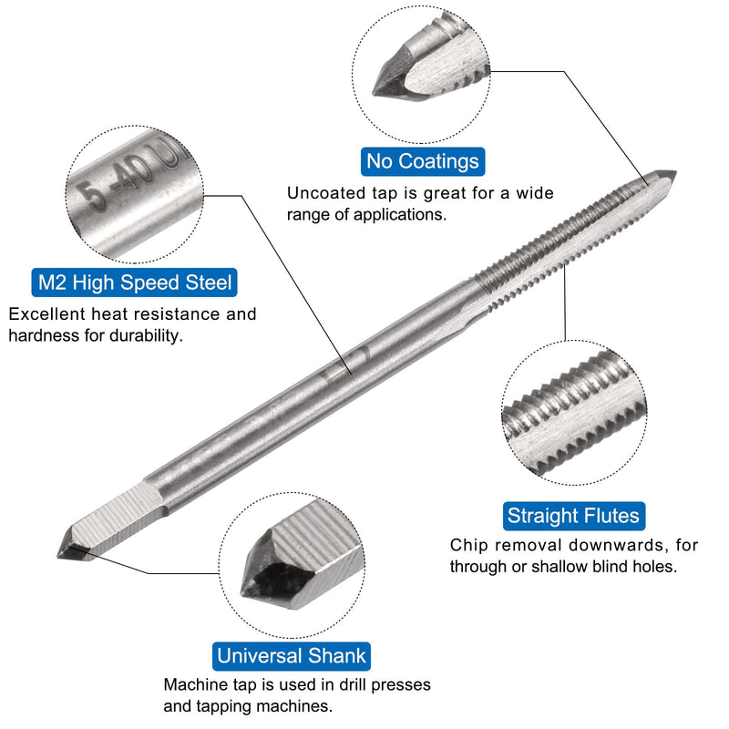 QUARKZMAN Metric Tap and Drill Bit Set, 2 Pieces M3 x 0.5 Straight Groove Taps and 2 Pieces 3mm Titanium Coated Twist Drill Bits HSS6542 | M3 x 0.5 Straight Groove Taps, 3mm Titanium Coated Twist Drill Bits, Thread Cutting Tools
