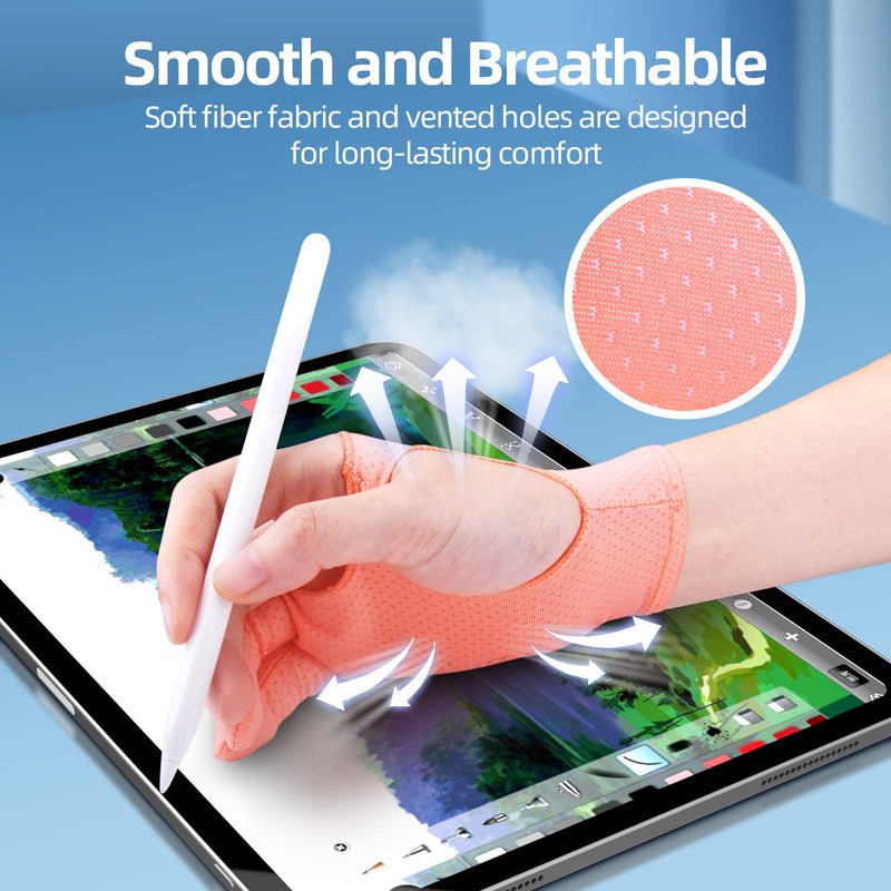 Artist Drawing Glove 3-Layer Palm Rejection [2 Pack] Right Left Hand Digital Art Graphic Tablet Gloves 2-pack Pink Gloves