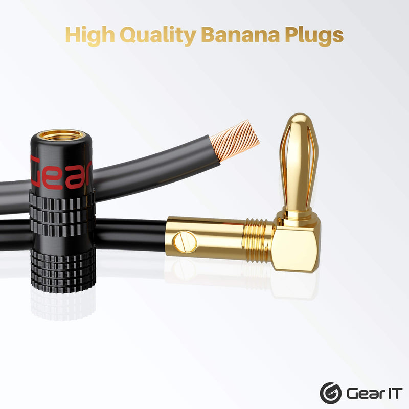 GearIT Right Angle Banana Plugs for Speaker Wire (6 Pairs, 12 Pieces), 90 Degree Pin Plug Type, (Non Conductive Coating) Spring Clips Speaker Banana Jack Terminals (Support 12 AWG to 20 AWG Wires) Banana Plugs (90 Degree Right Angle )