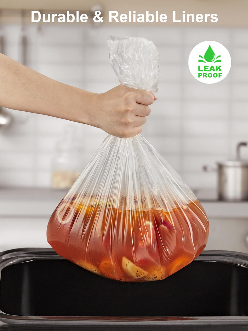 SMARTAKE Electric Roaster Liners, 20 Count Disposable Roaster Liners, Fits 16, 18, 22 Quart Roasters, Roaster Pan Oven Liners Plastic Cooking Bags for Instant Cleanup, 18 x 34 Inch 20-Pack
