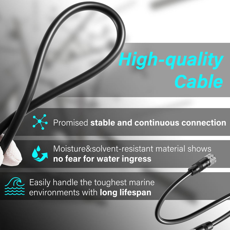 720073-3 20 Feet Ethernet Cable AS EC 20E Replacement Part for Humminbird Black Fit for Helix, APEX, SOLIX and Onix Models