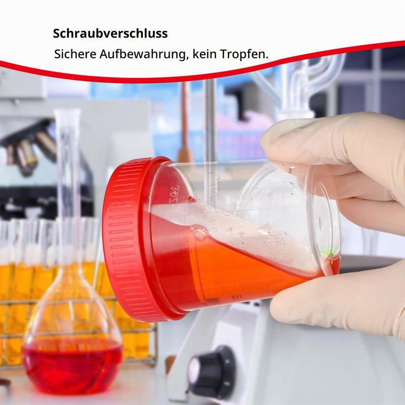 Pack of 30 Sample Cups with Screw Lid, 120 ml Graduated Urine Cup with Lid Urine Sample Cup Sample Container Urine Container for Kitchen Crafts Medicine Urine Samples