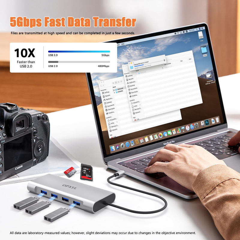 USB C Hub Ethernet,4K USB-C to HDMI Hub,11in1 Multi-Port USBC Adapter Type C Dock Dongle Compatible for MacBook Pro Laptop Air iPad Docking Station usbc Adapter