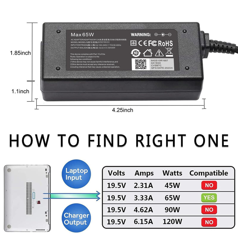 65W 45W AC Adapter Replacement HP Laptop Charger Compatible for HP Pavilion 11 13 15;HP elitebook Folio 1040 g1;hp touchsmart 11 13 15;HP Stream 13 11 14