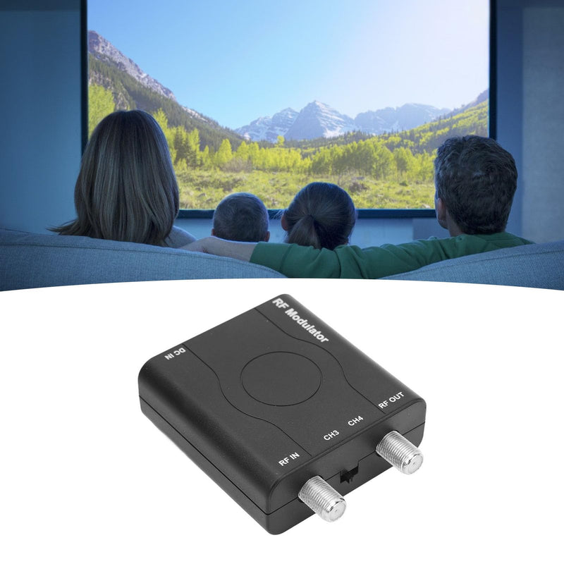 RF ModulatorCoaxial Adapter UHF Demodulator Composite Converter with Antenna, Supports NTSC Output, 1080P PLL Control, Fine Workmanship for Fire Stick PS3 Cable Box HD