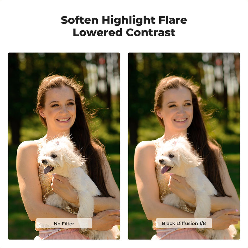 K&F Concept 67mm Black Diffusion 1/8 Filter, Mist Dreamy Cinematic Effec Filter for Video/Vlog/Portrait Photography K-Series