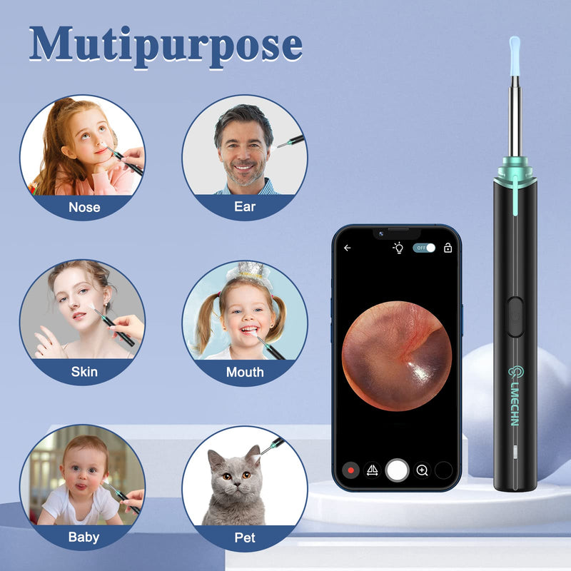 Ear Wax Remover, 1920P Ear Cleaner, 8 Attachments Otoscope | 1920P HD Sensor, 3 Axis Gyroscope, 6 LED Lights, IP67 Waterproof Lens, Compatible with Android smartphones, iPhones and iPads.