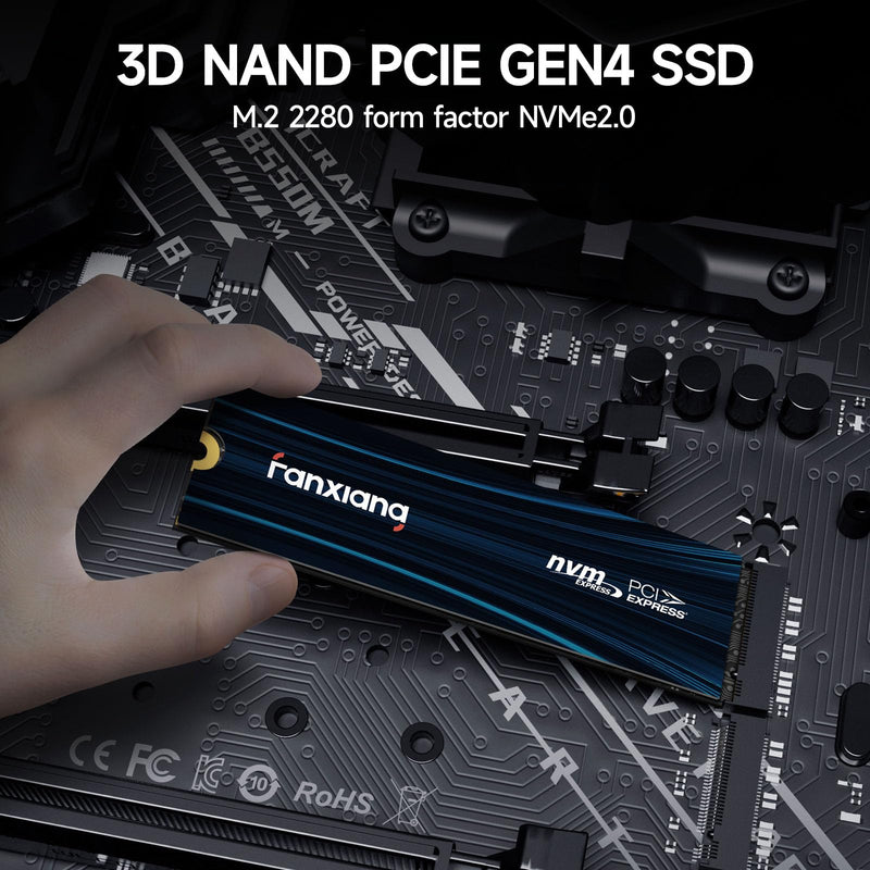 NVMe SSD 500GB PCIe 4.0 SSD M.2 2280 Internal Gaming SSD for PS5, Up to 6300MB/s Internal Solid State Drive for Gamers, Professionals, Creators S880E