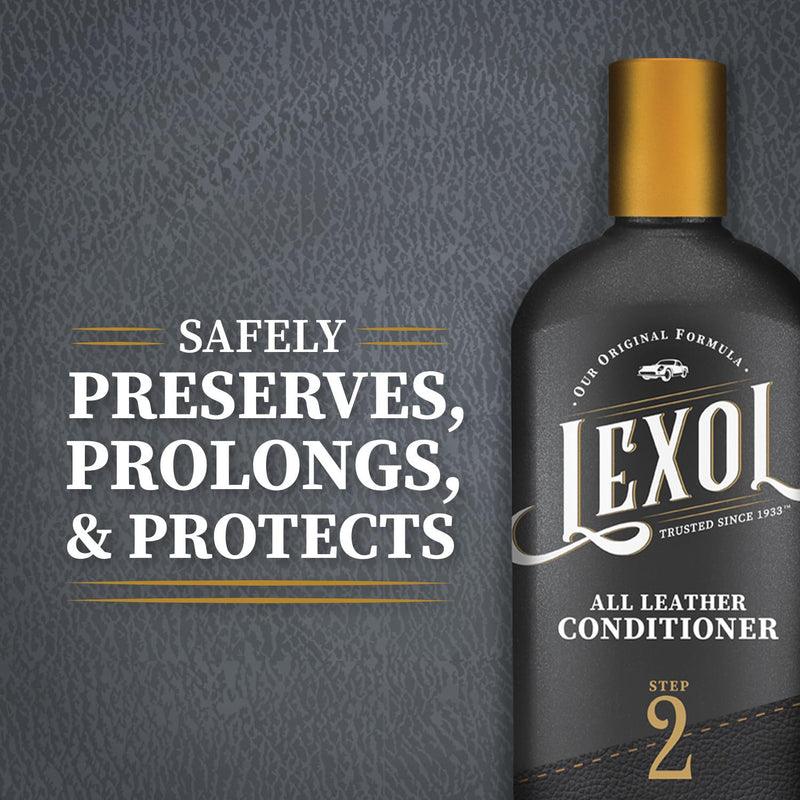 Lexol All Leather Conditioner for Car Seats and Interiors, Couches and Furniture, Shoes and Boots, Bags and Jackets, Baseball Gloves and Horse Saddles, and More, 16.9 oz Bottle (Step 2 of 2)