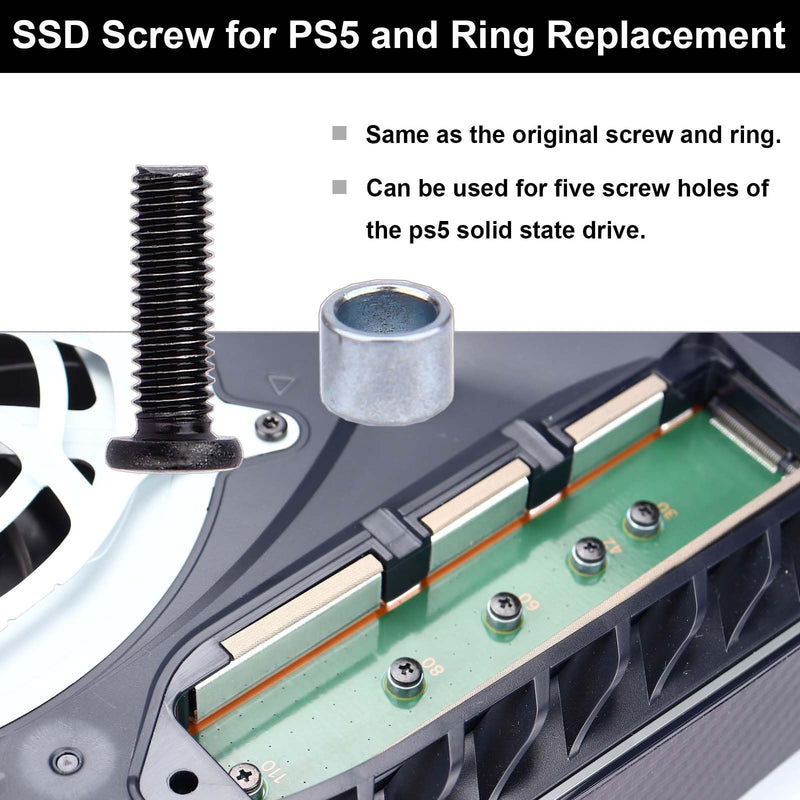 1Pcs SSD Screw for PS5 and 1Pcs Ring Replacement and 1Pcs Screwdriver for Sony PlayStation 5 Console Solid State Drive 1pcs Screw+1pcs Ring+1pcs Screwdriver
