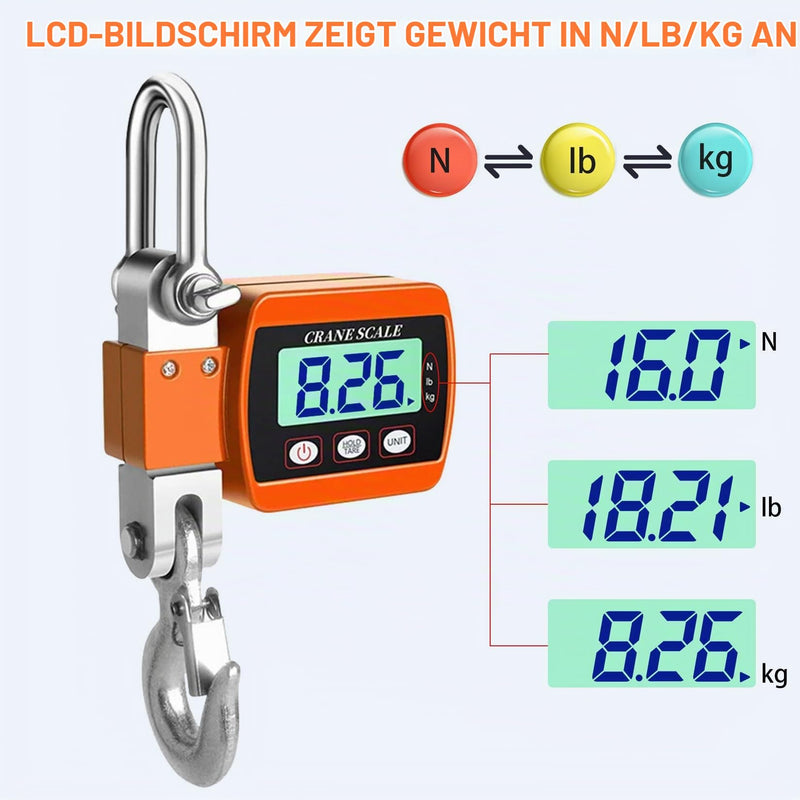 Idota Crane Scales 500 kg Hanging Scales Digital LCD Scales Wild Scales Fishing Wharf Weighing (Orange) | Fishing Wharf Cradles (Orange) orange