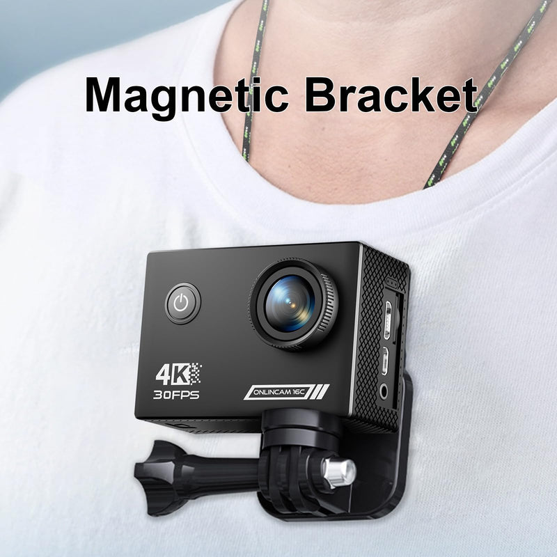 Action Camera Accessories Kits Bundle, 4k Camera Car Suction Cup Mount/Head Strap Mount/Chest Harness/360° Rotating Helmet Base/Magnetic Holder/Bicycle Handlebar Stands