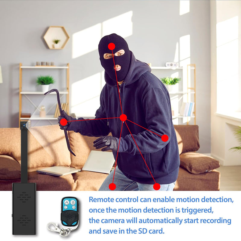 Full 4K HD Mini Hidden Camera, DIY Module Tiny Spy Wireless Remote Control Small Nanny Cam with Free 64G SD Card, Smart Home Surveillance Equipment for Security(No Need Wi-Fi)