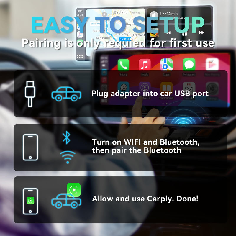 MINIX Wireless CarPlay Adapter for Apple Converts Cars Factory Wired CarPlay to Wireless CarPlay Compatible with iPhone iOS 10+ Slow Latency with USB C Compatible with ios