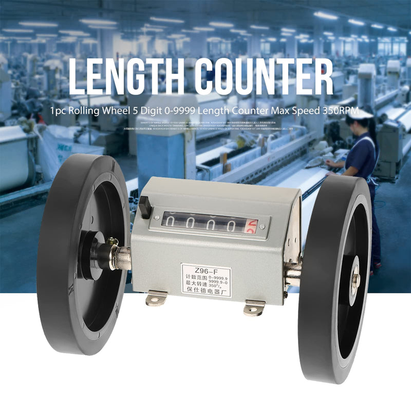 Rope Cable Length Counter De Longitud Con Rueda Metal 1Pc Rolling Wheel 5 Digits 0 9999.9 Length Counter Speed 350Rpm Grey Reset