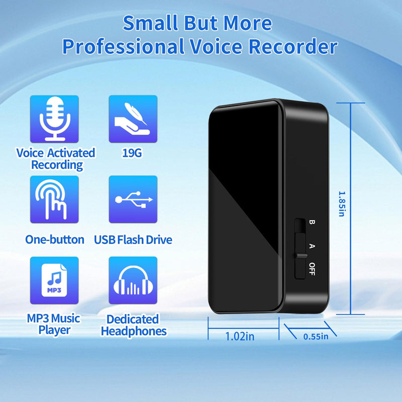 64GB Voice Recorder - Plug-in Mini Voice Recorder, Extra Long Standby Voice Activated Recorder, Portable Voice Recorder, One-Touch Operation for Car, Conference, Presentation and Interviews