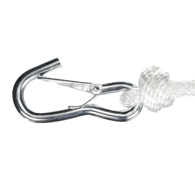 Attwood 11723-7 Solid Braid Multifilament Polypropylene Anchor Line with Spring Hook 3/8-Inch x 50-Feet, White