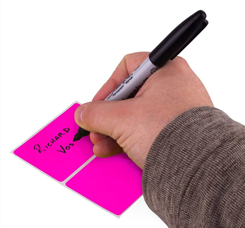 ChromaLabel 2 x 3 inch Permanent Color Code Rectangle Labels, 250 Stickers per Roll, Fluorescent Pink