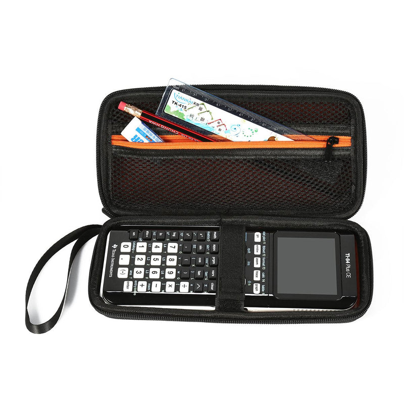 BOVKE Hard Graphing Calculator Case Compatible with Texas Instruments TI-84 Plus CE/TI-84 Plus/TI-83 Plus CE/Casio fx-9750GII, Extra Zipped Pocket for USB Cables, Manual, Pencil, Ruler, Black A_Black