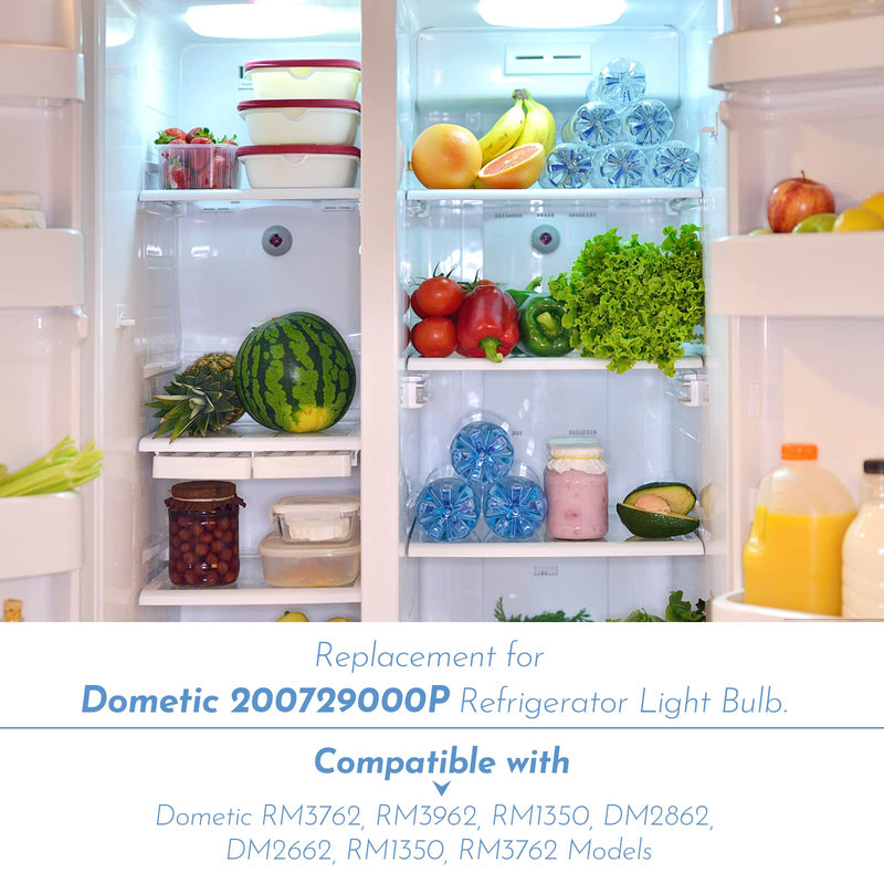 LED RV Refrigerator Light Bulb, Compatible with Dometic 200729000P Replacement for RM2662 RM2620 RM3762 RM3962 RM1350M RM1350IM RM1350MIM Series RV Fridges 1PCS