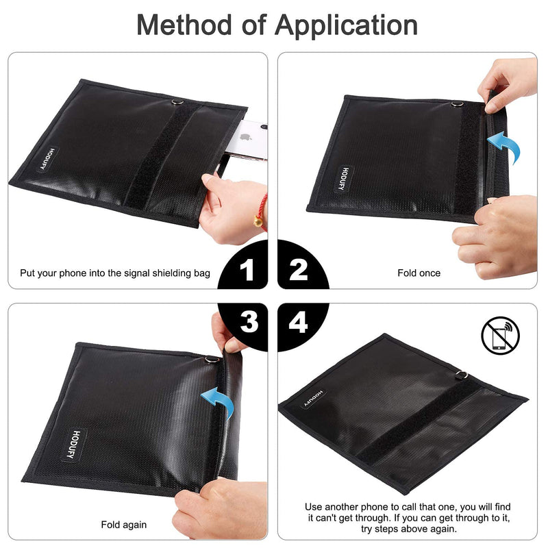 Faraday Bags 9.8 x 11 Inches, Fireproof & Waterproof Faraday Cage, Faraday Key Fob Protector, Cell Phone Signal Jammer, Car RFID Signal Blocking, Anti-Theft Pouch