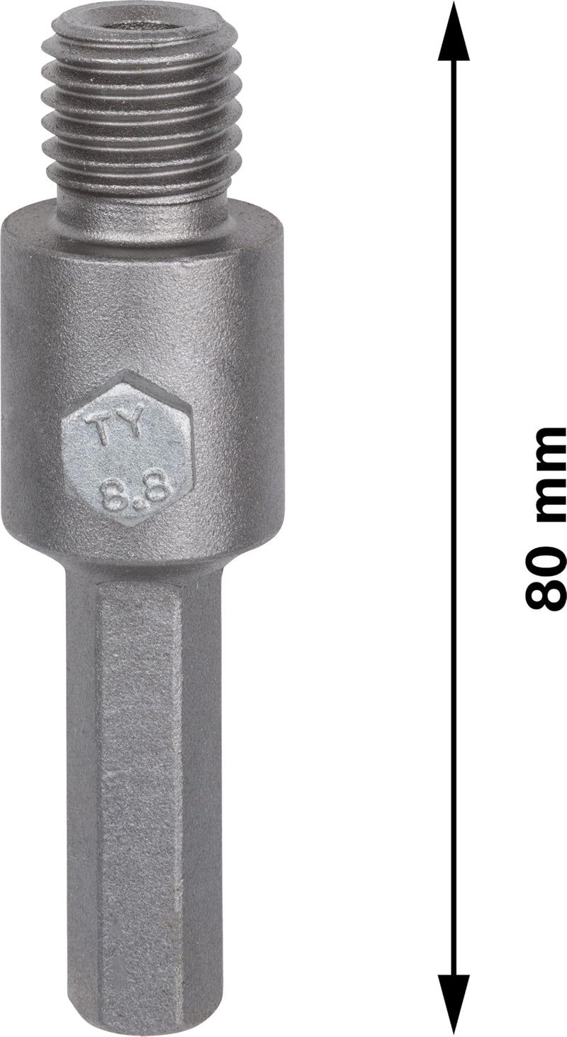 Bosch 2608550078 Hex Shank for core Cutters with M16 11 mm, 80 mm, Silver HEX - M16 Adapter