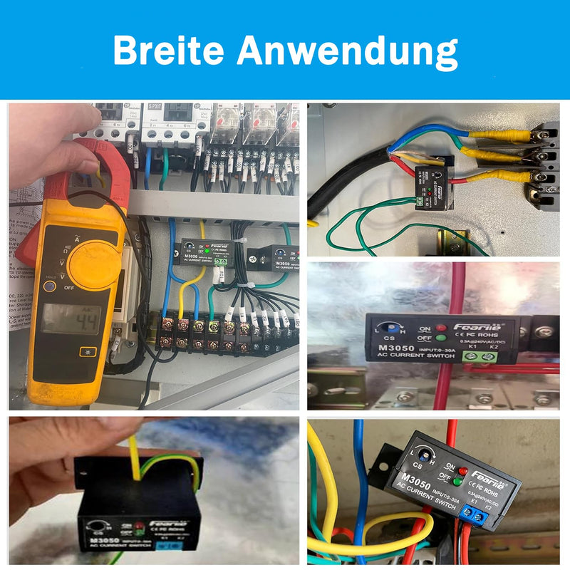 Current Switch AC Current Meter Switch 0-30A Normally Open Current Sensor Control Switch (M3050) M3050