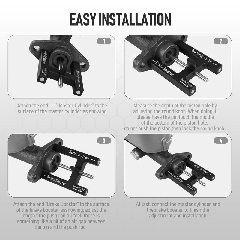 Brake Booster Adjustment Tool Brake Pedal Depressor Tool Brake Booster Push Rod Adjustment Tool Brake Booster with Master Cylinder Booster Master to Master Cylinder Adjustment Tool