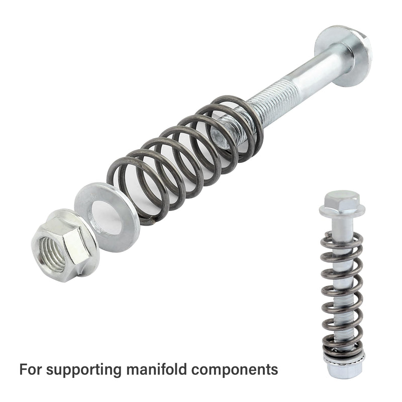 M10x1.25x75mm Exhaust Bolts and Nuts Kit,Includes 2 Sets Exhaust Manifold Bolts+Exhaust Springs+Nuts+Gaskets,Auto Parts Replacement Exhaust Bolt and Spring Hardware Kit (M10x1.25) M10x1.25