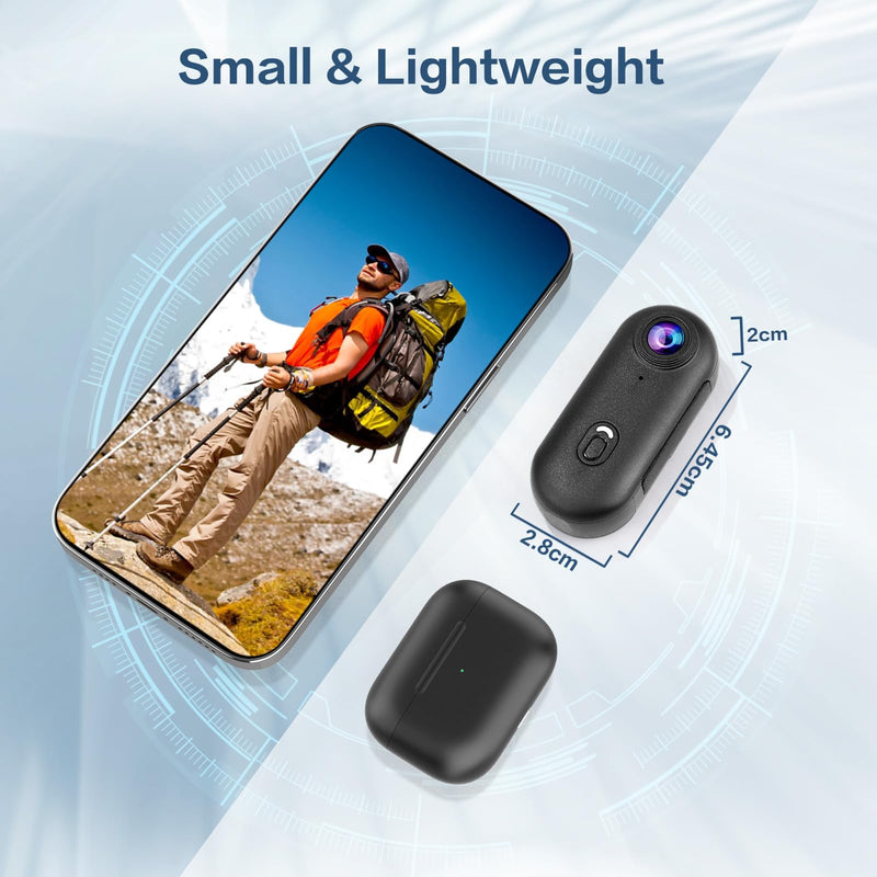 Li&Lu 4K Thumb Action Camera, Sports & Action Video Cameras Portable for Cycling, Motorcycle (with 64G-Card, Black) 4K High Configuration
