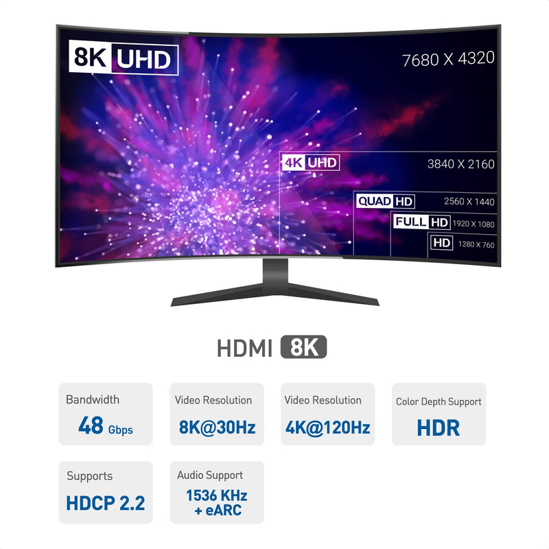 Cable Matters 48Gbps USB C to HDMI Adapter Supporting 4K 120Hz and 8K HDR - Thunderbolt 3 and Thunderbolt 4 Port Compatible - Maximum Supported Resolution on Any Mac via This Adapter is 4K@60Hz