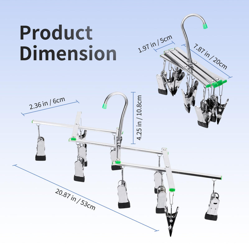 JJC Darkroom 35mm 120 Film Drying Hanging Rack with 10 Clips, Foldable Hanger Windproof for 135, 120, 4x5” Film, Darkroom Developing Accessories