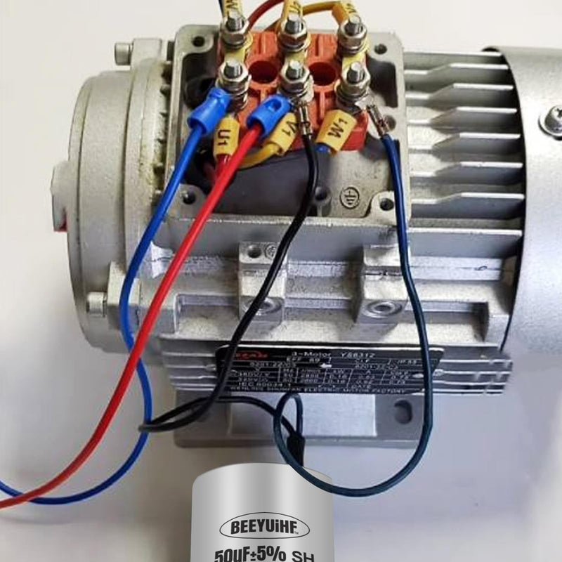 BEEYUIHF CBB60 motor capacitor 25µF 450V capacitor 50/60Hz starting capacitor 25UF motor running capacitor plug M8 for electric motor 45 x 95 mm 25µF / 25uF