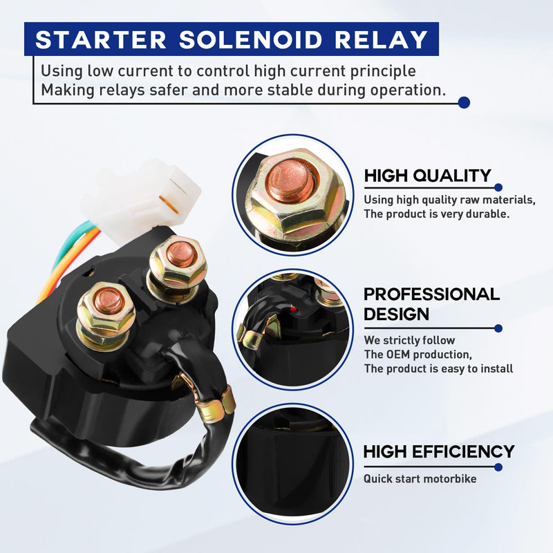 Starter Solenoid Relay for Honda TRX300 Fourtrax 300 1988 1989 1990-2000 TRX200 Fourtrax 200 1984 TRX250 FOURTRAX 250 1985-1987 TRX250 Sportrax 2003-2008 TRX400 Sportrax 2001-2014 TRX125 FOURTRAX