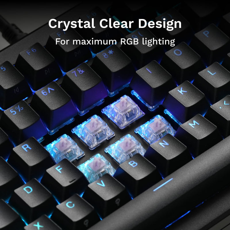 Glorious Gaming - Mako Ultralight Switches (110 PCS) Tactile Switches for Gaming and Typing, Clear Design for Max RGB, Pre Lubed, for Hotswappable Mechanical Keyboards with 5-pin sockets