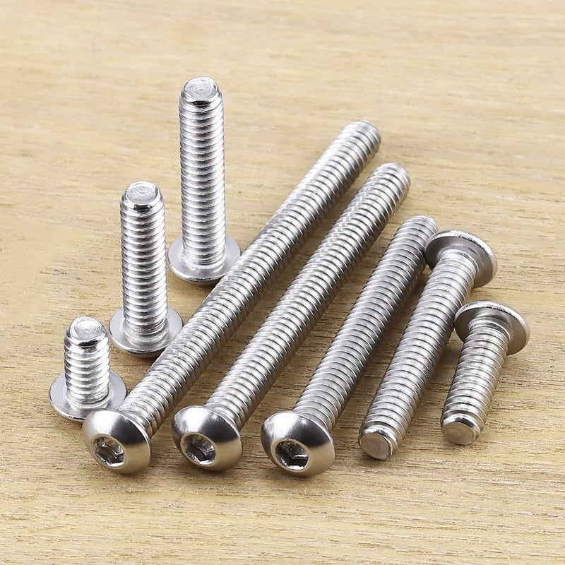 5/16-18 x 1-1/2" Button Head Socket Cap Bolts Screws, 304 Stainless Steel 18-8, Full Thread, Coarse Thread, Allen Hex Drive, 50 PCS 5/16-18 x 1-1/2"