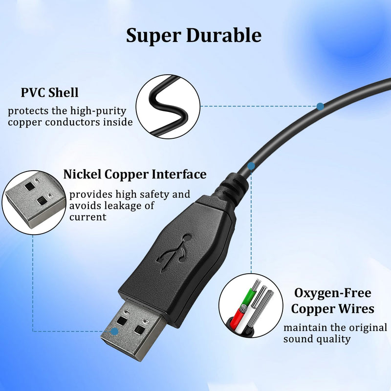 USB Headset Adapter Quick Disconnect QD Cable to USB A Plug Adapter External Sound Card Converter for Plantronics QD Wired Headset to Computer Laptop PC VOIP Softphone