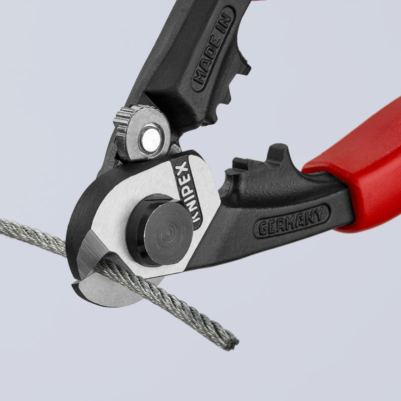 Knipex Tools 95 62 190 Wire Rope Cutters, 7 1/4-Inch, Comfort Grip 7 1/4-Inch, w/ Comfort Grip