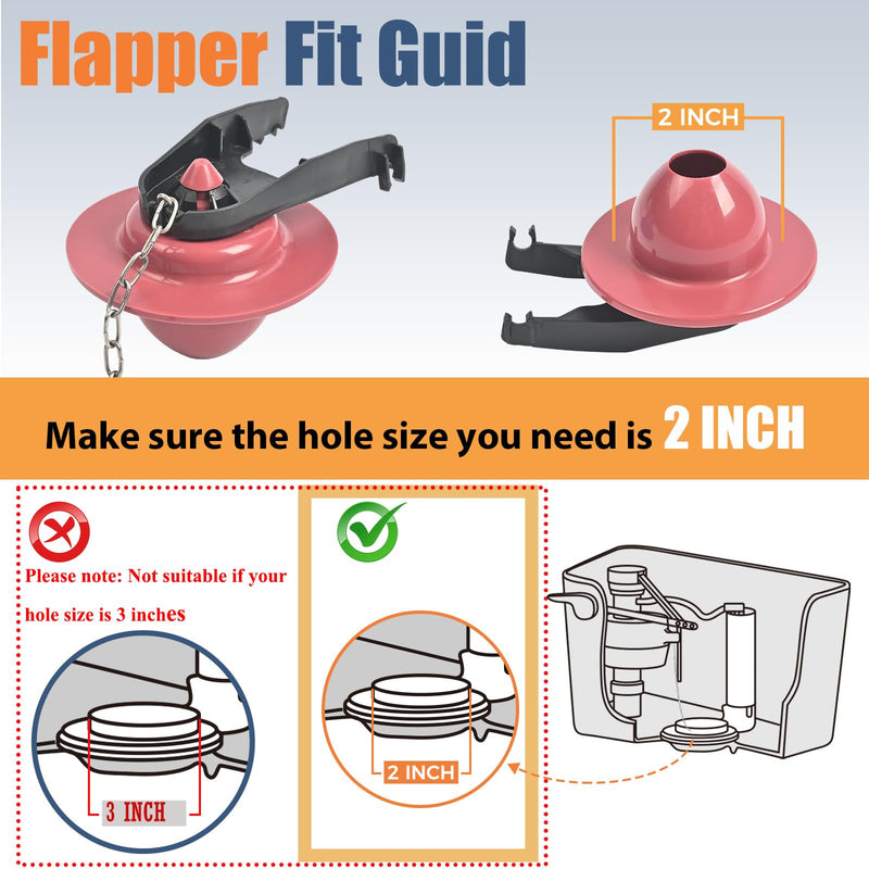 Universal Toilet Flusher Replacement Kit, Toilet Fill Valve and 2-Inch Flapper Replacement Kit, Toilet Parts Inside Tank Kit, Adjustable, Quiet and Easy to Install (2-Pack)