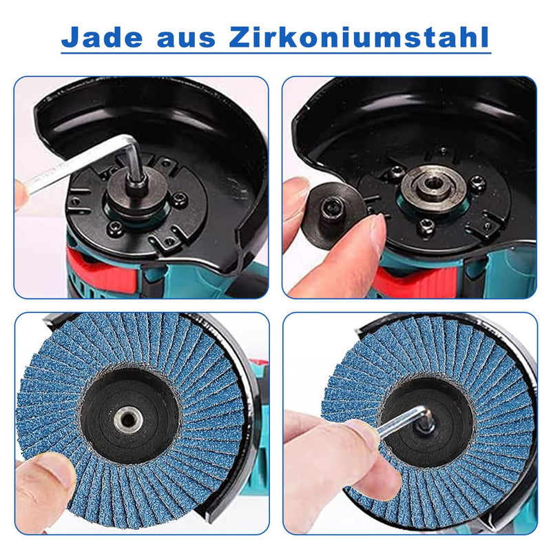 Alrens Pack of 12 Flap Discs, Flap Discs, Sanding Discs, Sanding Mop Disc, 75 mm x 10 mm, Grit 40/60/80/120 Mixing Set, Sanding Mop Discs Flap Disc for 3 Inch Angle Grinder
