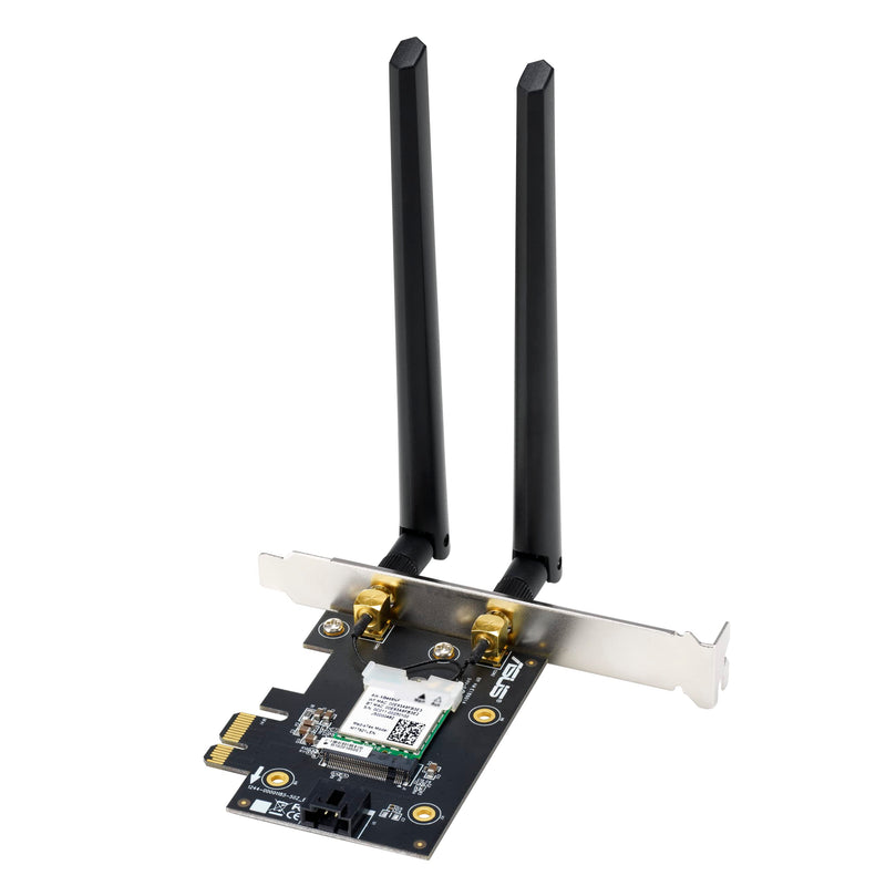 ASUS AX1800 PCIe WiFi Adapter (PCE-AX1800) - WiFi 6, Bluetooth 5.2, Ultra-Low Latency Wireless, 2 External Antenna, Supporting Total Data Rate up to 1800Mbps, WPA3 Network Security, OFDMA and MU-MIMO WiFi 6 AX1800 | BT5.2